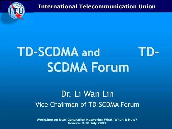 td scdma and td scdma forum