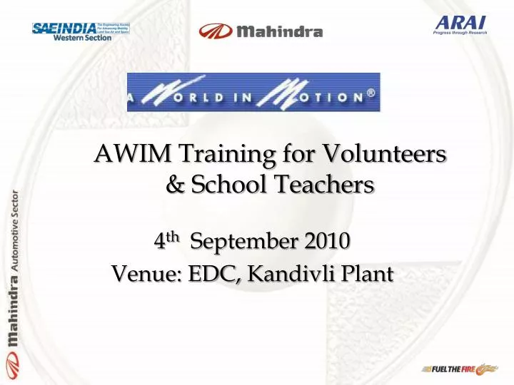 awim training for volunteers school teachers