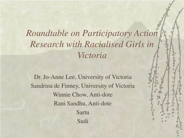roundtable on participatory action research with racialised girls in victoria