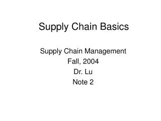 Supply Chain Basics