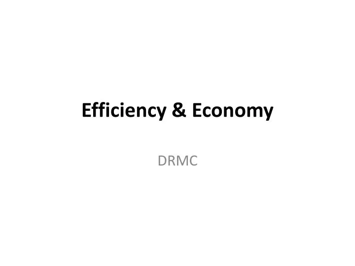 efficiency economy