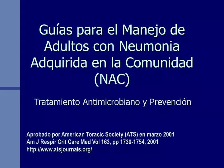 gu as para el manejo de adultos con neumonia adquirida en la comunidad nac