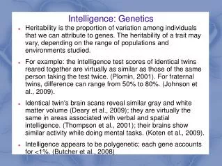 Intelligence: Genetics