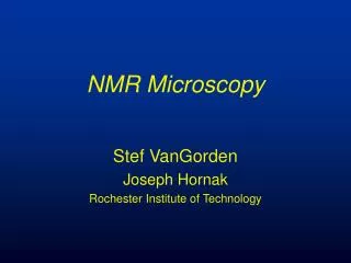 NMR Microscopy