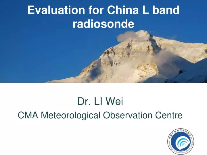 evaluation for china l band radiosonde