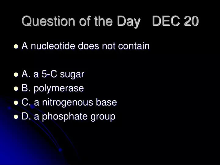 question of the day dec 20
