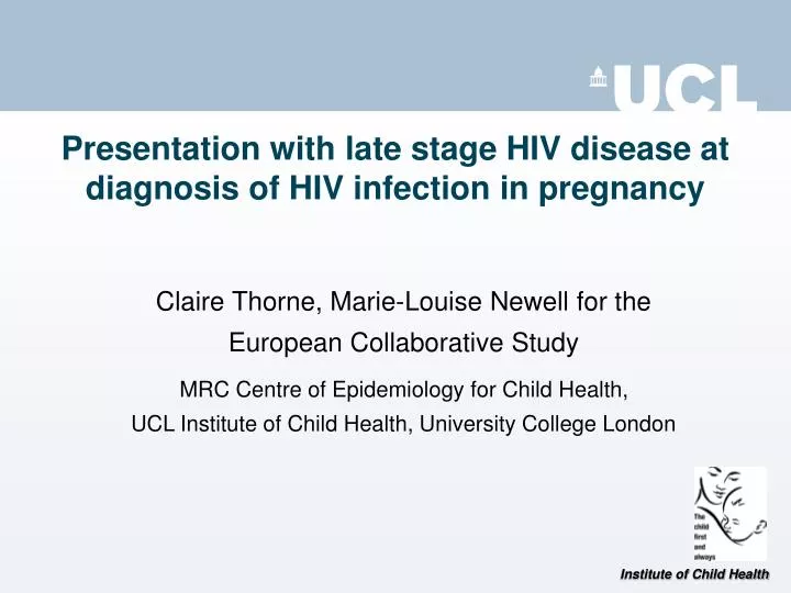 presentation with late stage hiv disease at diagnosis of hiv infection in pregnancy