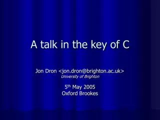 A talk in the key of C