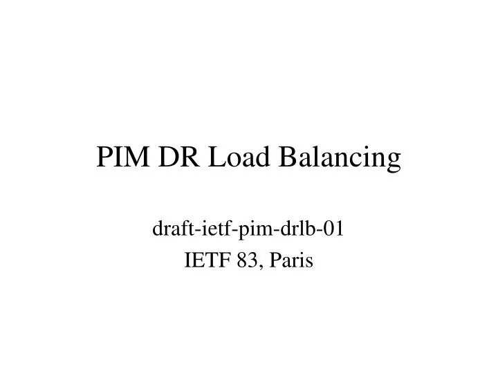 pim dr load balancing