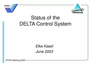 Status of the DELTA Control System