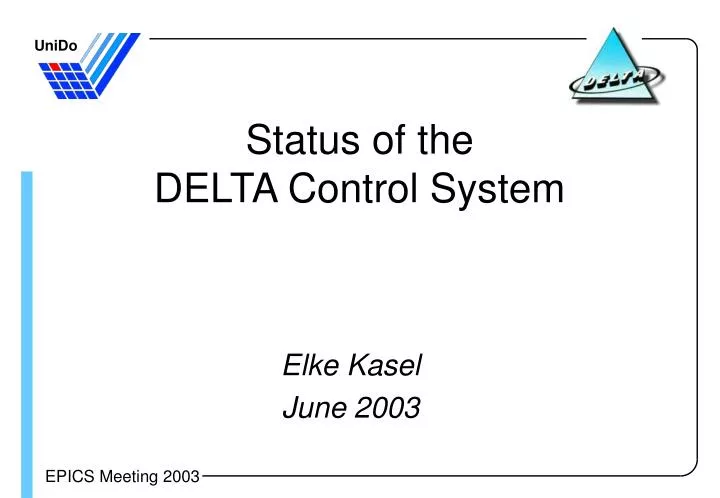 status of the delta control system