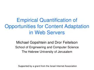 Empirical Quantification of Opportunities for Content Adaptation in Web Servers