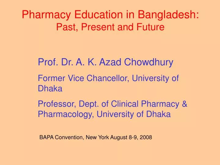 pharmacy education in bangladesh past present and future