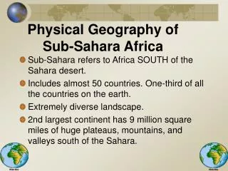 Physical Geography of Sub-Sahara Africa
