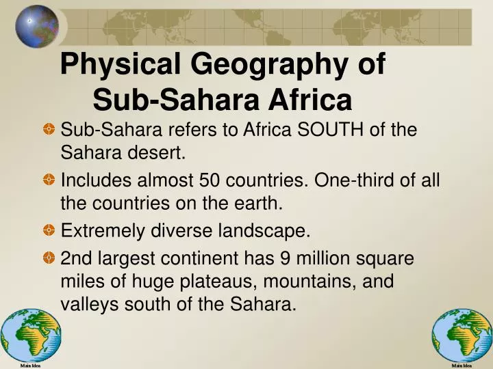 physical geography of sub sahara africa