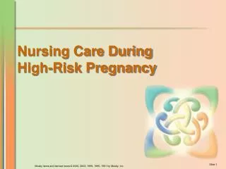 Nursing Care During High-Risk Pregnancy