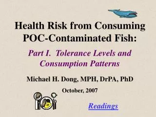 Health Risk from Consuming POC-Contaminated Fish: