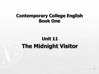 Contemporary College English Book One