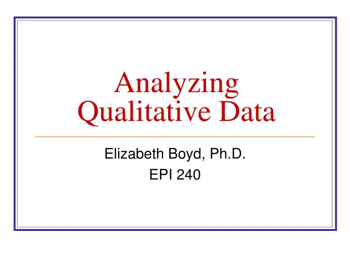 analyzing qualitative data