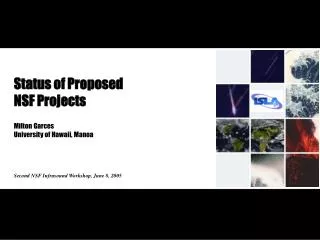 Status of Proposed NSF Projects