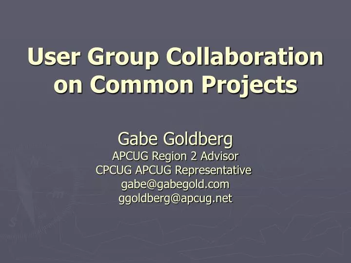 user group collaboration on common projects