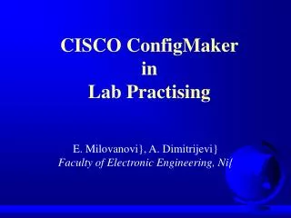 CISCO ConfigMaker in Lab Practising