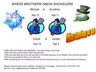 MYERS BROTHERS SNOW SHOVELERS