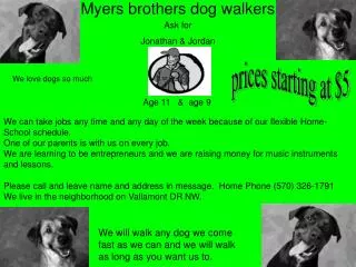 Myers brothers dog walkers