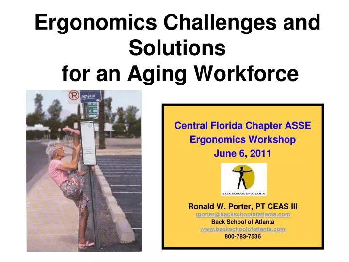 ergonomics challenges and solutions for an aging workforce
