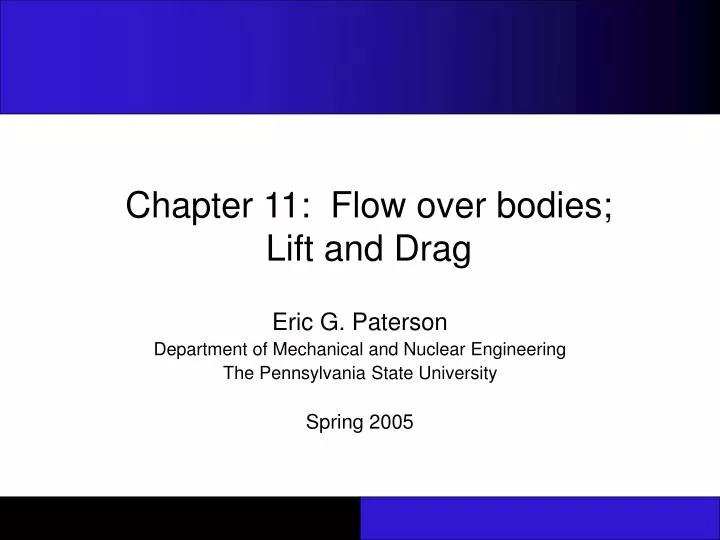 chapter 11 flow over bodies lift and drag