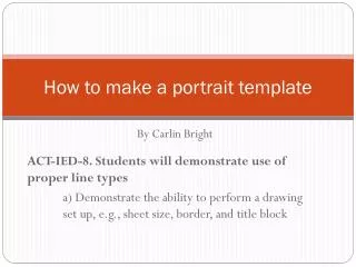 How to make a portrait template