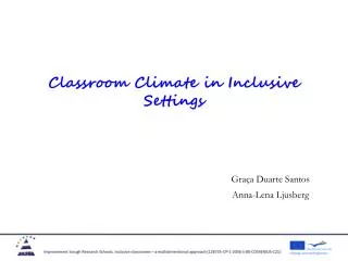 Classroom Climate in Inclusive Settings
