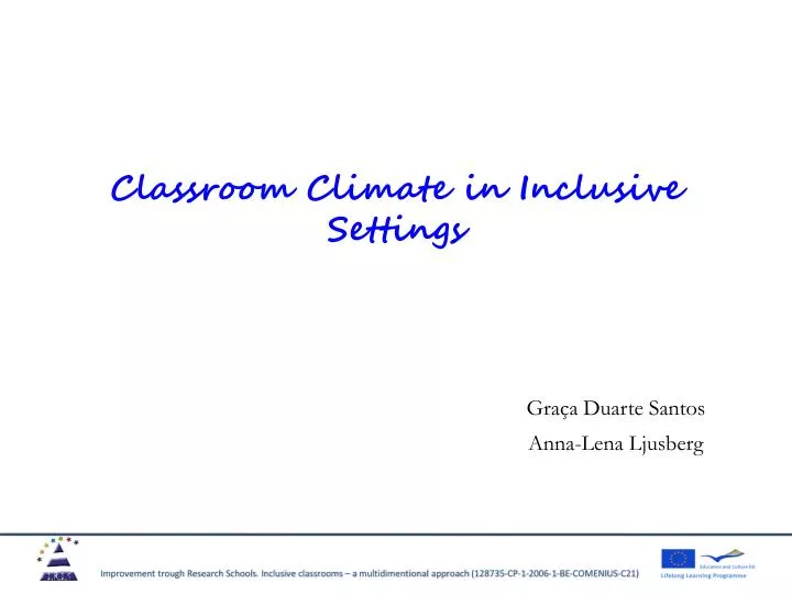 classroom climate in inclusive settings