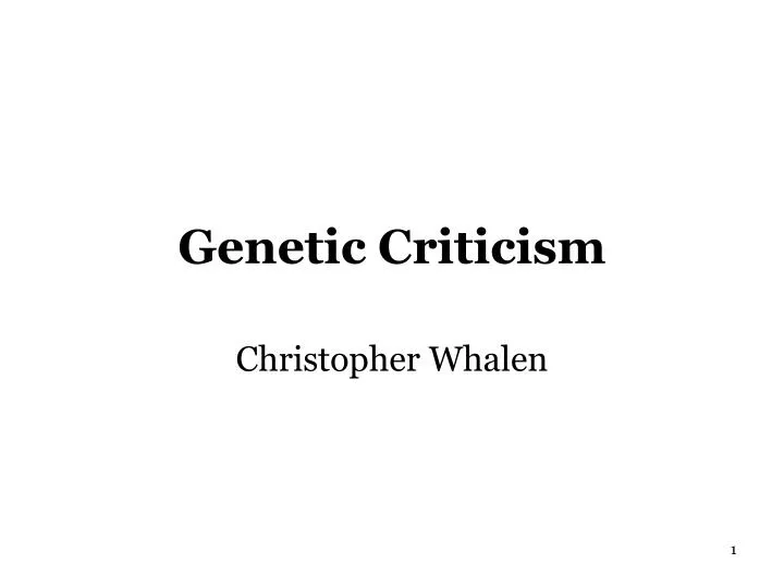 genetic criticism