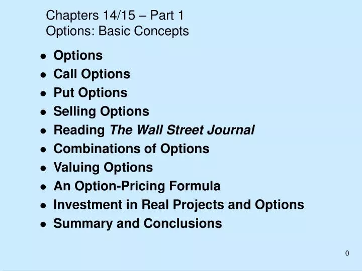 chapters 14 15 part 1 options basic concepts