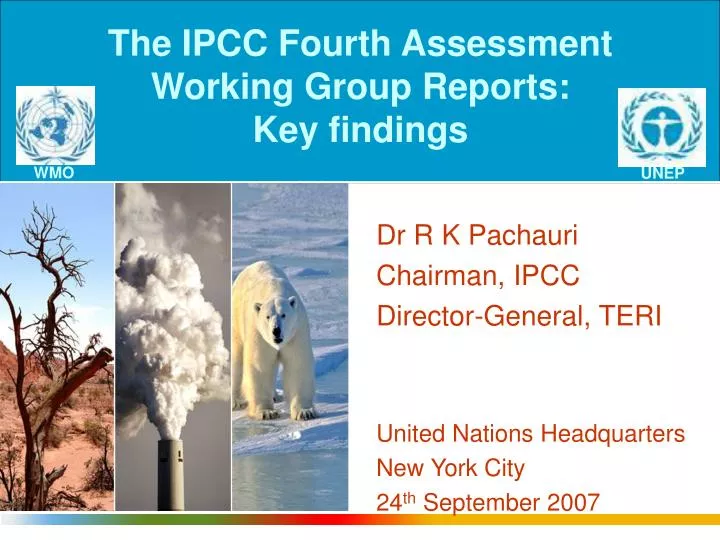 the ipcc fourth assessment working group reports key findings