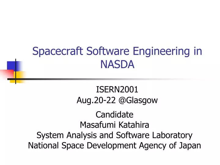 spacecraft software engineering in nasda
