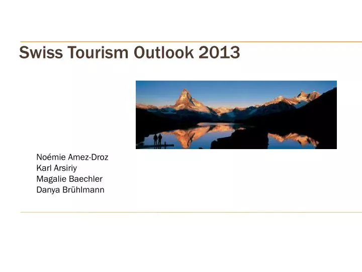 swiss tourism outlook 2013