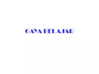 gaya belajar