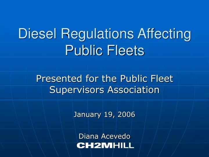 diesel regulations affecting public fleets