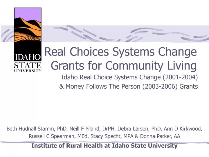 real choices systems change grants for community living