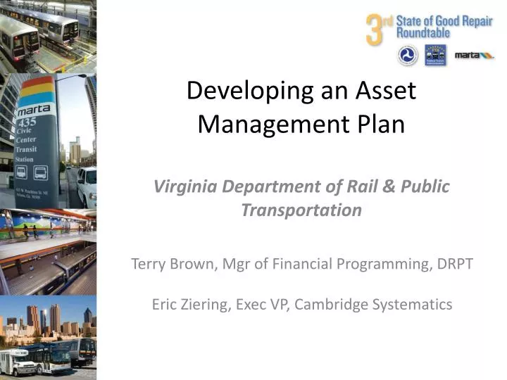 developing an asset management plan virginia department of rail public transportation