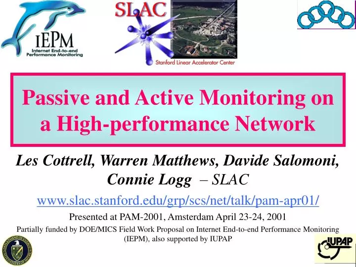 passive and active monitoring on a high performance network