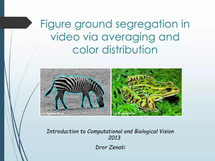 figure ground segregation in video via averaging and color distribution