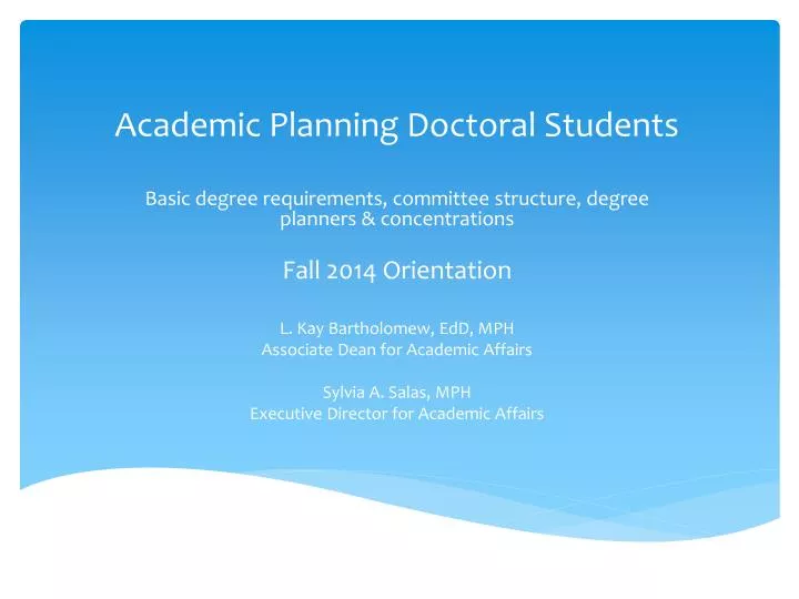 academic planning doctoral students