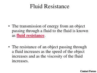 Fluid Resistance