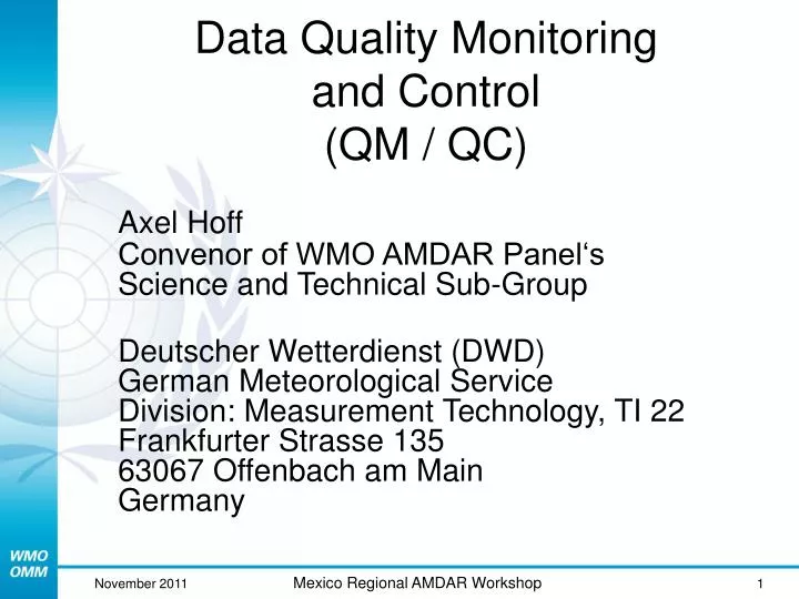 data quality monitoring and control qm qc