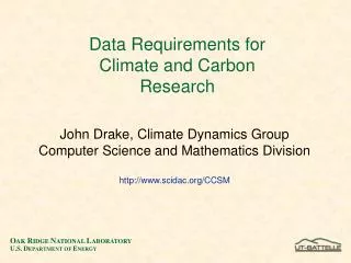 Data Requirements for Climate and Carbon Research