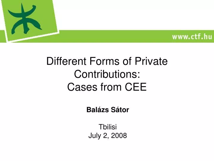different forms of private contributions cases from cee