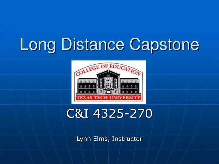 long distance capstone